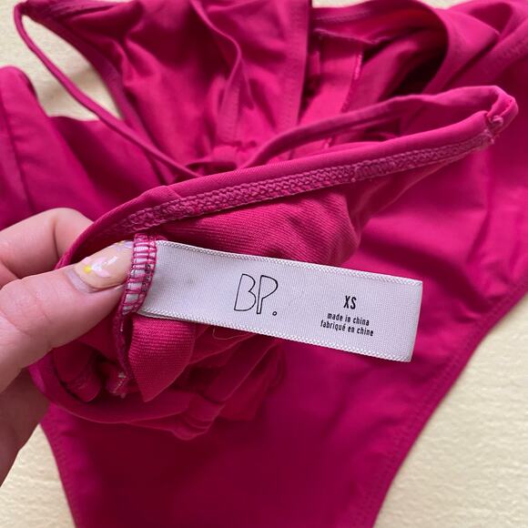 Nordstrom BP Pink Cutout One Piece Swimsuit, Size XS - Picture 7 of 8